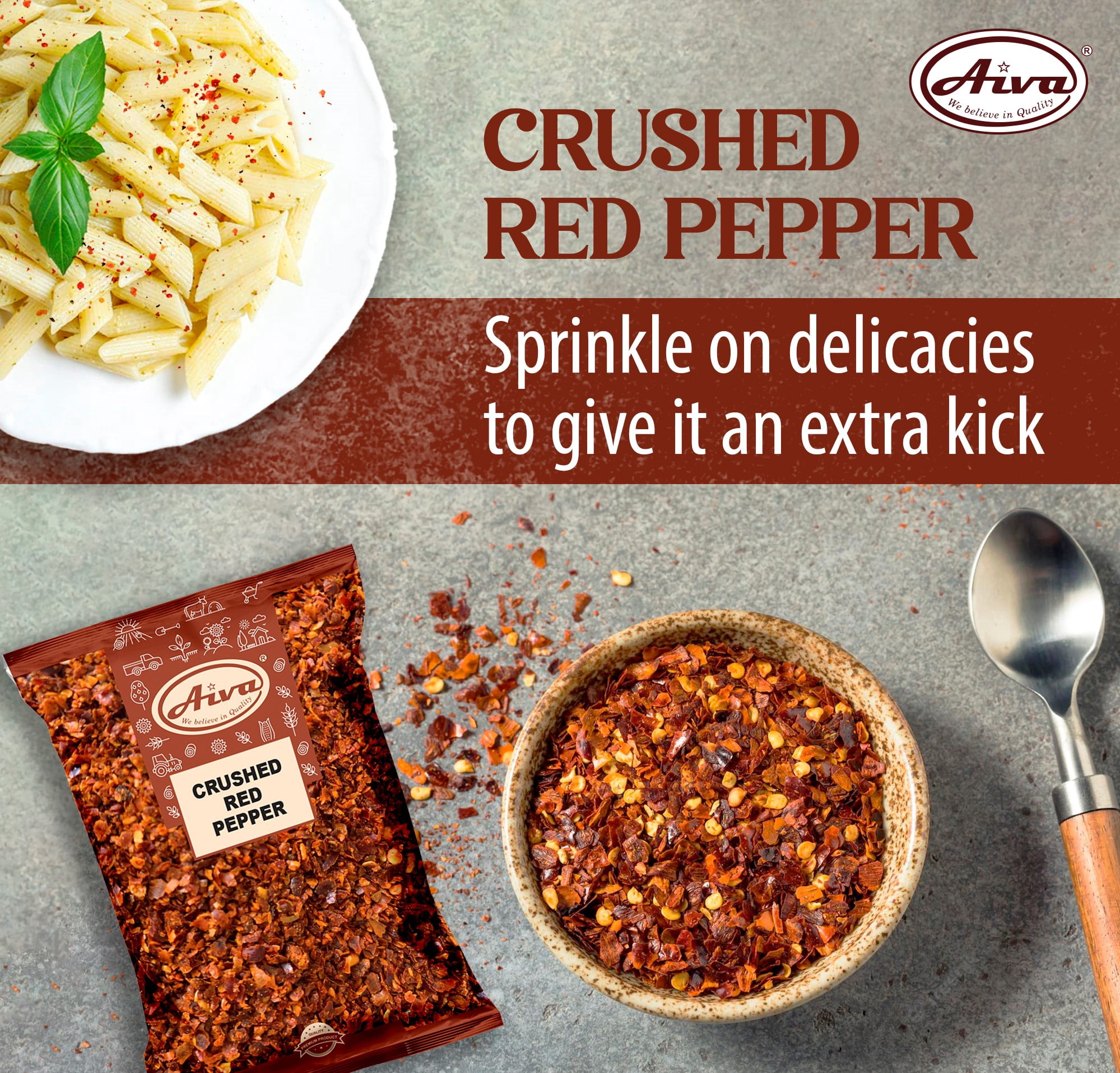 Aiva Crushed Red Pepper (chili flakes) - 5 LB