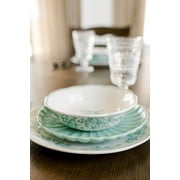 The Pioneer Woman Agatha 12-Piece Stoneware Dinnerware Set, Green