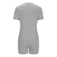 thumbnail image 5 of ZZwxWA Solid Color Womens Casual Workout Two Piece Outfits for Women Short Sleeve T-shirt+Elastic High Waist Shorts Sets Streetwear, 5 of 5