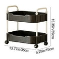 thumbnail image 3 of Kitchen Storage Cart under $5! Kadlawus 2-Tier Kitchen Storage Cart with Wheels, Rolling Bathroom Organizer, Mobile Utility Cart for Living Room, Multi-Purpose Storage Trolley with Handles, 3 of 6