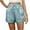 Light Blue, variant on YUGYXL Women's Sequin Shorts Drawstring Classic Party Shorts Stretch Waist Vacation Shorts with Pockets Black L