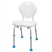 Aquasense Adjustable Bath and Shower Chair with Non-Slip Comfort Seat and Backrest, White