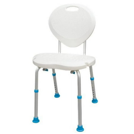 Aquasense Adjustable Bath and Shower Chair with Non-Slip Comfort Seat and Backrest, White
