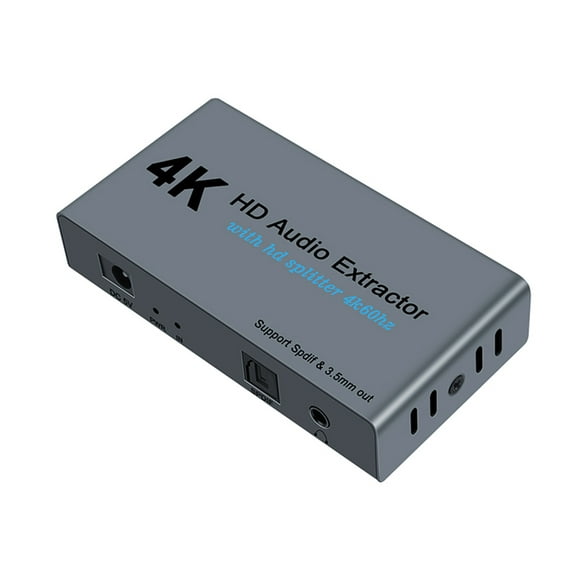Yeacher E12 4K 60HZ HD Video Extractor with Optical Toslink Splitter Spdif&3.5mm AUX Stereo Video Converter HD 1.4 Splitter 1 IN 2 OUT Audio Adapter