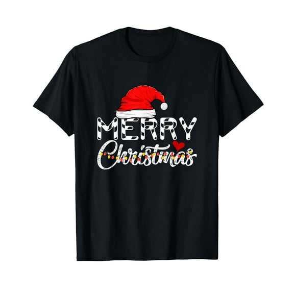 Merry Christmas Santa Claus Funny Family T-Shirt,Women's short-sleeved T-shirt celebrating the coming of Christmas