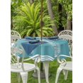 thumbnail image 4 of Outdoor Tablecloth with Umbrella Hole Zipper Turquoise Starfish Coastal Round Tablecloth 60" Waterproof Outside Table Cloth Nautical Seaside Farmhouse Striped Patio Table Cover Tablecloths for Picnic, 4 of 8