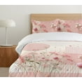 thumbnail image 4 of Ambesonne Pink Duvet Cover Set, Pastel Harmony Wildflowers, Calking, Rose Khaki and Off White, 4 of 4