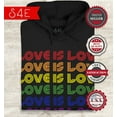 thumbnail image 2 of S4E Men's Love is Love Rainbow Gay Pride Hoodie Sweatshirts X-Large Black, 2 of 4