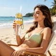 thumbnail image 6 of Sports Water Bottle with Mist Spray - 2-in-1 BPA-Free Drinking Bottle with Misting Function - Leak Proof Hydration Bottle for Gym - 1 Bottle - Yellow, 6 of 6