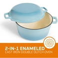 thumbnail image 3 of Bruntmor | 2 In 1 Enameled Cast Iron Double Dutch Oven Skillet Lid 5-Quart, 3 of 6