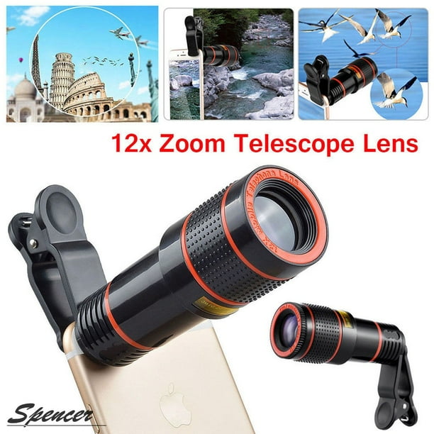 HD 12X Optical Zoom Telescope Camera Lens Clip On Binocular Photography