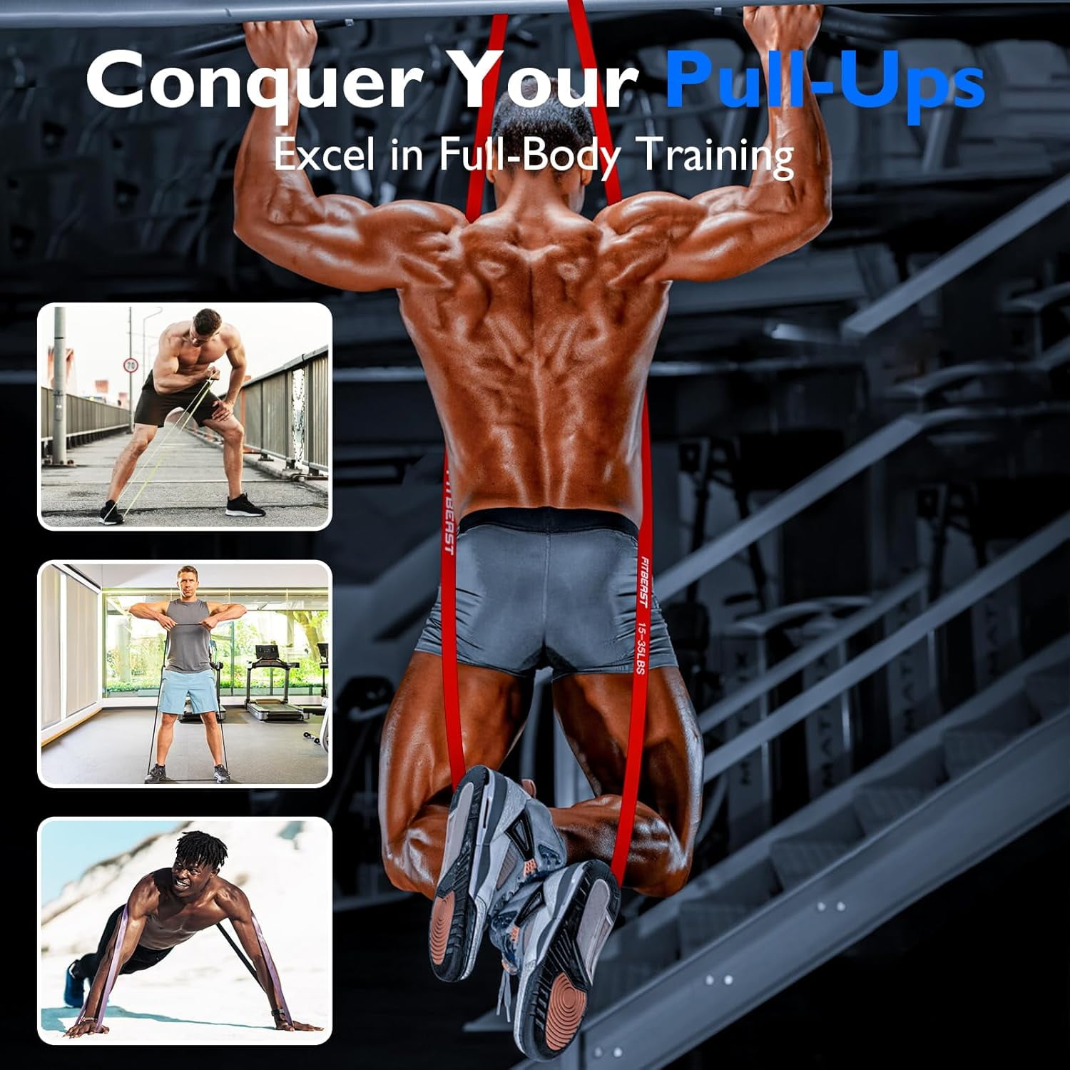 Resistance Bands Set, Pull Up Assist Bands for Strength Training, Powerlifting, Muscle Toning, Yoga, Mobility Exercises, Rehabilitation, Full-Body Workout