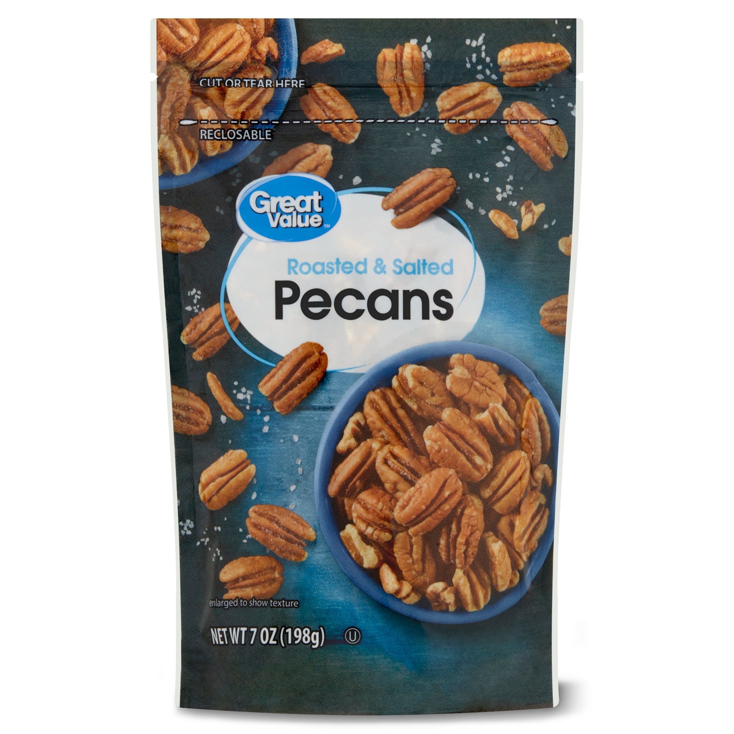 Great Value Roasted & Salted Pecans, 7 oz