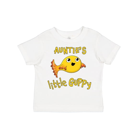 Inktastic Auntie's Little Guppy- cute yellow fish Boys or Girls Toddler T-Shirt