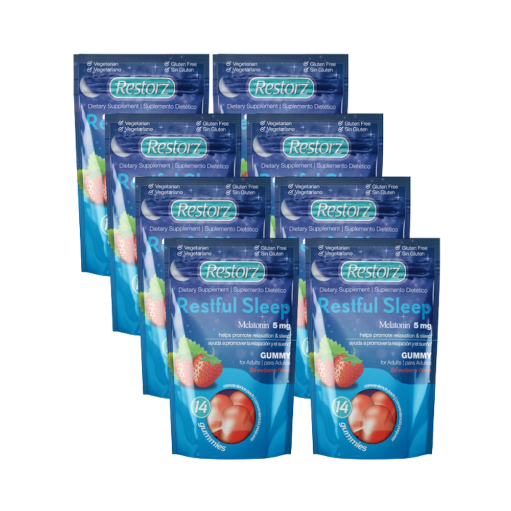 Restorz Restful Sleep 5mg Melatonin Gummies Supplement for Better Sleep, 112 Count, Strawberry