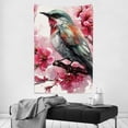 thumbnail image 4 of Creowell Bird Branch Pink Flowers Tapestry Wall Art for Home Decor 40*60in, 4 of 6