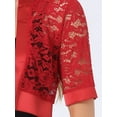 thumbnail image 5 of DARING DIVA Women's Lace Shrug Bolero Satin Panel Crop Cardigans M Red, 5 of 5