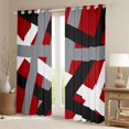 thumbnail image 2 of Manfei Gray Black Stripes Black Out Curtains,Abstract Geometric Lines Curtains Pack of 2 (42x63 Each),Minimalist Stripe Bedroom Curtains For Girls Kids,Microfiber Bedroom Decor, 2 of 6