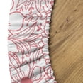 thumbnail image 5 of Ambesonne Floral Fitted Round Tablecloth, Monochrome Chamomiles Retro, 36"- 40" Diameter, Pastel Pink and White, 5 of 5