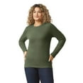 thumbnail image 6 of Gildan Long Sleeve T-Shirt for Adult Crew Neck Softstyle Military Green Color Shirt 4.5 oz 100% Ring-Spun Cotton Long Tee 6 Pack Size-S, 6 of 6