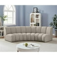 thumbnail image 2 of Maklaine Contemporary Brown Boucle Fabric 3pc. Modular Sectional, 2 of 10