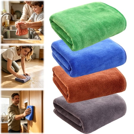 Xingjin Microfiber Cleaning Cloth Fast Absorbent Kitchen Towels with Thick Soft Texture Reusable Dish Rags for Washing Dishes and Countertops