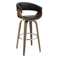 thumbnail image 1 of Coaster Upholstered Bar Stool in Black and Walnut, 1 of 2
