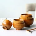 thumbnail image 4 of Handmade Wood Bowl Round Bowl Japanese Style Solid Wood Bowl Serving Tableware for Rice,Soup,Dip,Coffee,Tea,Decoration 4.3x4.3x2.7inch, 4 of 6