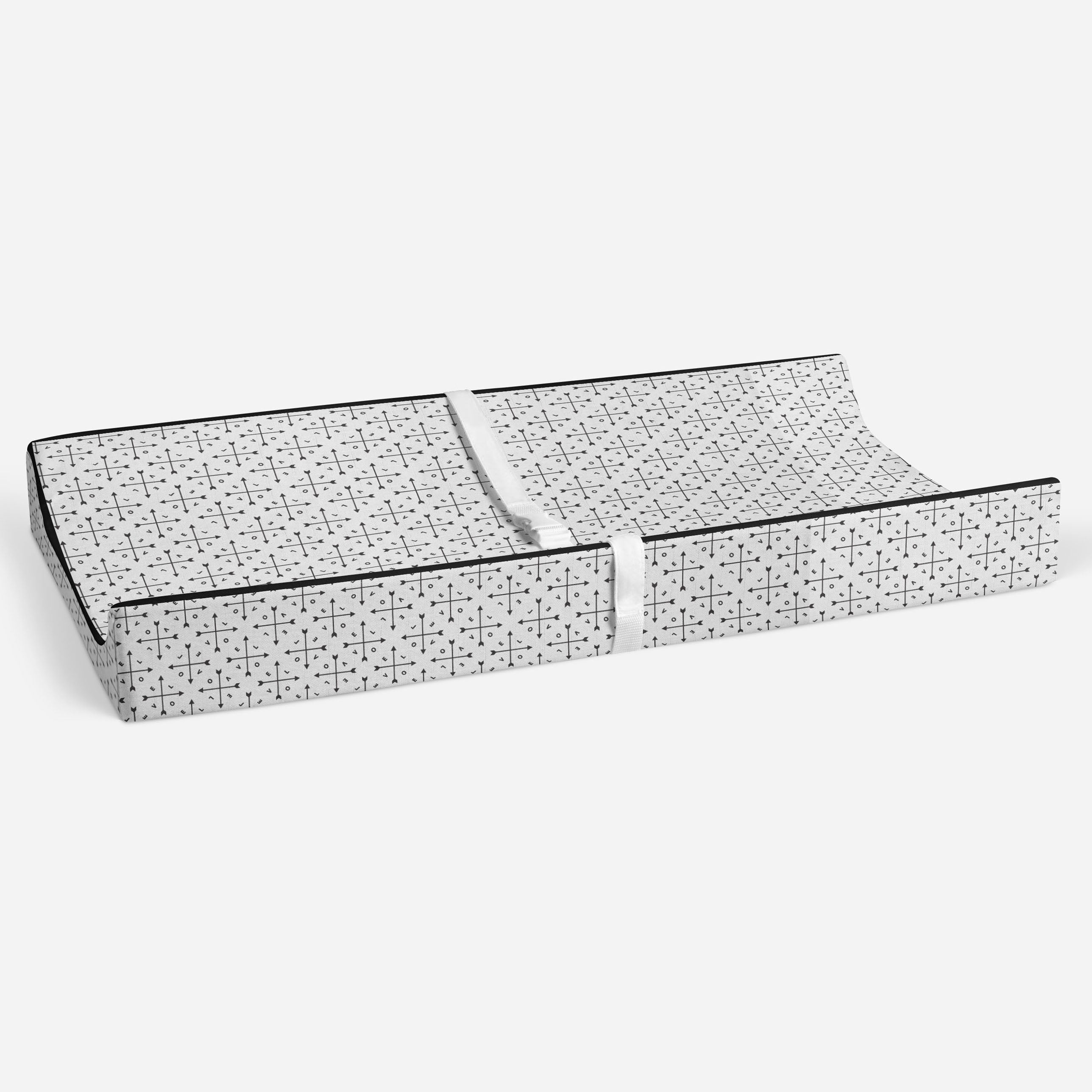 Bacati - Love Arrows Black Quilted Muslin Changing Pad Cover