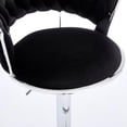 thumbnail image 4 of Tcbosik Black Velvet Upholstered 360°Swivel Bar Stools Set of 2, 23.62"-32.08" Adjustable Counter & Bar Seat Height, with Curved Back, Cushioned Seat Chrome Base, Modern Dining & Bar Seating, 4 of 6