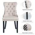 thumbnail image 5 of ODUSE-DAILY Velvet Dining Chairs Set of 4, Kitchen & Dining Room Chairs, Nailheads Tufted Chair, Sillas De Comedor, Two-Tone Fabric Upholstered, Wood Legs (Beige & Patterned, 4 Pcs), 5 of 12