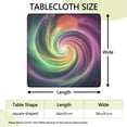 thumbnail image 2 of Colorful Tie Dye Spiral Galaxy Pattern Square Fitted Tablecloth with Elastic Edge,Square Table Cover,Washable Elastic Table Cover for Home Kitchen Party Decor 36"x36", 2 of 6