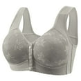 thumbnail image 6 of 3 Pack Front Closure Bras for Women Front Button Closure Bra Full Coverage Bra Senior Front-Closing Wirefree Bra, 6 of 7