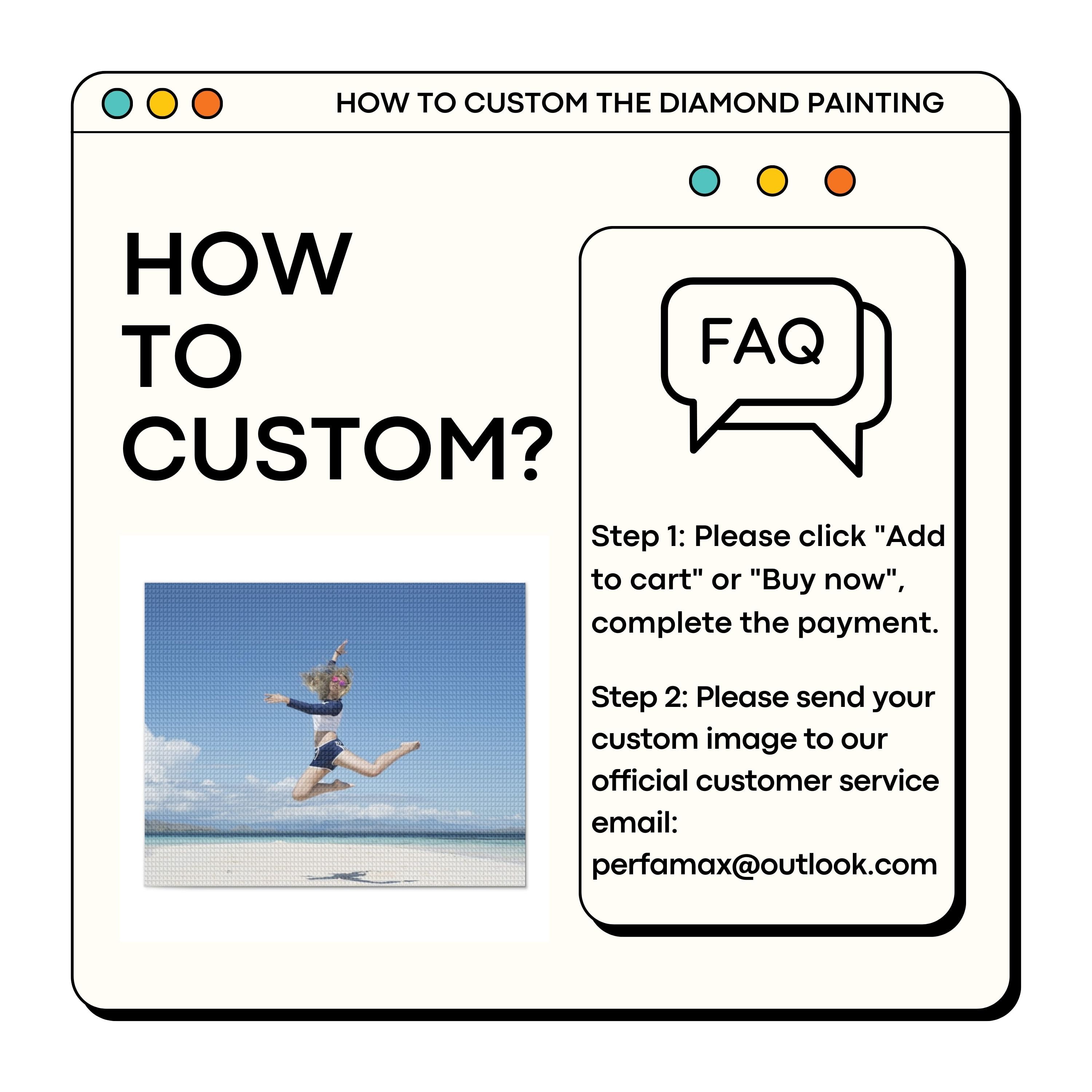 Custom Diamond Art Painting Kits from Your Photo, Personalized DIY Art and Craft Kits for Adults, Suitable for Gifts and Home Decoration, Square Drill, 19.7x11.8inch/50x30cm.