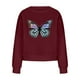 thumbnail image 4 of Mujeres moda casual estampado cuello redondo suelta manga larga blusa corta sudaderas sin capucha Fridja fjkfkj2845, 4 of 8