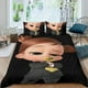 thumbnail image 2 of Jefe Bebé Niña Blanca Conjunto de sábanas temático, trío de piezas, cómodo y amigable con la piel, diseño único, regalo de decoración para el hogar para familiares, amigos y fans,173cm *218cm, 2 of 6