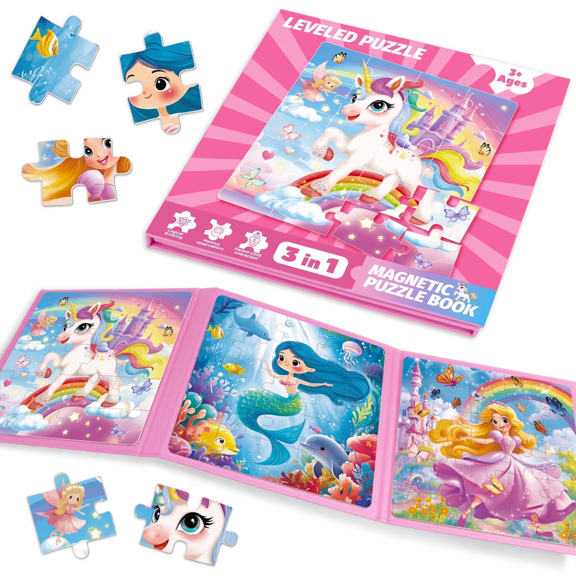 SYNARRY Puzzle Magnetico per Bambini 3 4 5 6 Anni, 20 Pezzi Puzzle Magnetici Trasporto, Regali Di Giocattoli Da Viaggio per Bambino Bambina