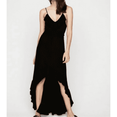 EXPRESS Ruffle Front Smocked Back Slit Waist Maxi Dress