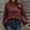 Wine, variant on Oplxuo Women's Lace Hollow Loose Waffle Sweatshirts Solid Color Casual Long Sleeve 2025 Fall Winter Pullover Tops