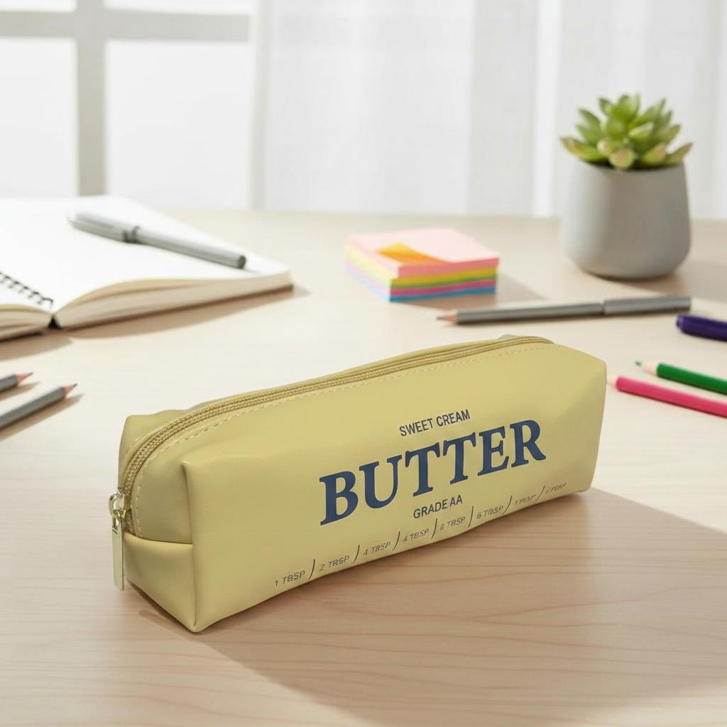 Pen+Gear Butter Pencil Pouch, Light Yellow,  Perfect for Students of All Ages--Elementary, Middle School, High School, College, and Adult Professionals