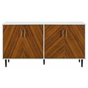 Pemberly Row 58" Modern Bookmatch Buffet - White and Teak