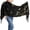 Black with Multicolor Floral Print, variant on Women's Red Floral Leaf Print Scarf, Lightweight Fringed Fashion Shawl Wrap for Travel, Office, Evening and Everyday Layering, One Size