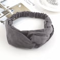 thumbnail image 4 of Women Suede Solid Headbands Turban Knot Elastic Hairbands Girls Knot Headdress Hair Accessories Suede gray, 4 of 4