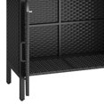 thumbnail image 5 of Craftian Patio Rattan Wicker Bar Height Counter Table Storage Cabinet with with 2 Doors and Shelves,Bar Table, Deck Box - Black, 5 of 10
