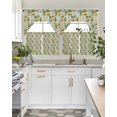 thumbnail image 4 of Lemon Flowers Swag Kitchen Curtains Sets for Windows 24 Inch Length, Summer Spring Fruit Watercolor Green Short Window Curtain Panels Swags Valances and Tiers 3 Piece Set for Cafe/Dining Room, 4 of 5