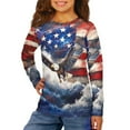 thumbnail image 2 of DISNIMO American Flag Eagles Shirt Kids Boys Long Sleeve T-Shirt Size 11-12 Boys Shirts Casual Tops Fall Clothes for Girls Crew Neck T Shirt Kids Boys Tshirts Soft Outfits for Girls Casual Wear, 2 of 7