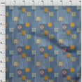 thumbnail image 3 of oneOone Cotton Poplin Twill Blue Fabric Stripe|Floral & Geometric Patchwork Sewing Craft Projects Fabric Prints By Yard 56 Inch Wide, 3 of 4