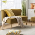 thumbnail image 3 of Tina's Home Velvet Upholstered Loveseat Sofa with Gold Metal Legs, Living Room Chair Tufted Back Home Bedroom Golden, 3 of 8