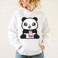 thumbnail image 2 of Nueva moda unisex kawaii lindo panda boba tea impreso sudaderas con capucha hombres mujeres casual manga larga sudaderas con capucha adolescentes tops al aire libre, 2 of 5