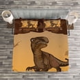 thumbnail image 3 of Ambesonne Nautical Quilted Bedspread Set 3 Pcs, Giant Dinosaur Cliffs, King Size, Apricot Redwood, 3 of 3